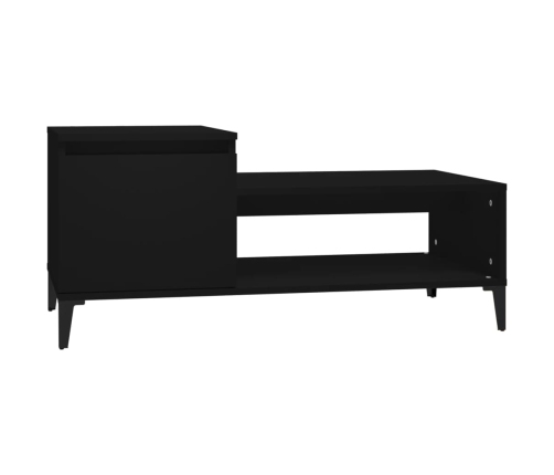 Mesa de centro madera contrachapada negro 100x50x45 cm