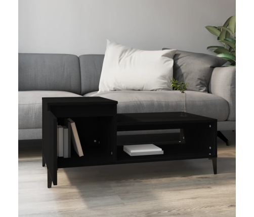 Mesa de centro madera contrachapada negro 100x50x45 cm