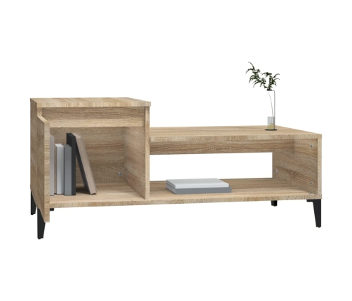 Mesa de centro madera contrachapada roble Sonoma 100x50x45 cm