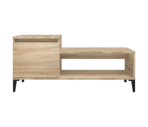 Mesa de centro madera contrachapada roble Sonoma 100x50x45 cm