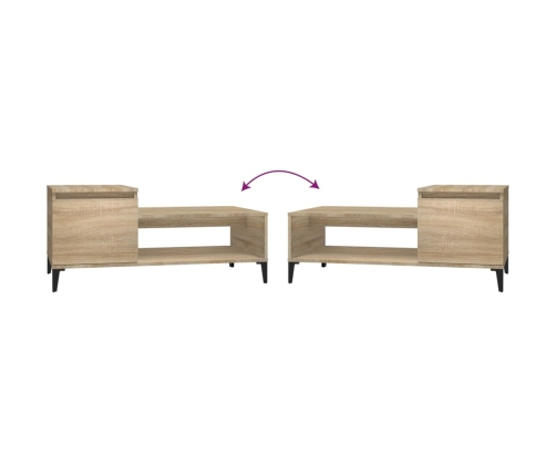 Mesa de centro madera contrachapada roble Sonoma 100x50x45 cm