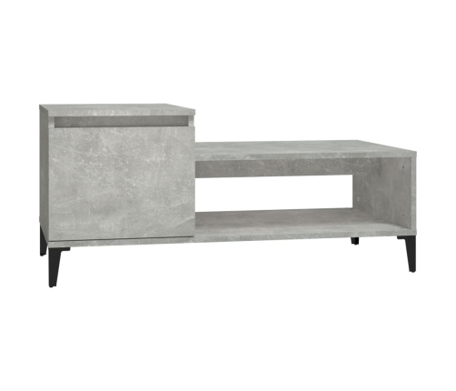 Mesa de centro madera contrachapada gris hormigón 100x50x45 cm