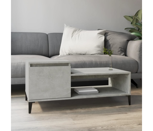 Mesa de centro madera contrachapada gris hormigón 100x50x45 cm