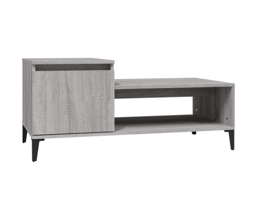 vidaXL Mesa de centro madera contrachapada gris Sonoma 100x50x45 cm