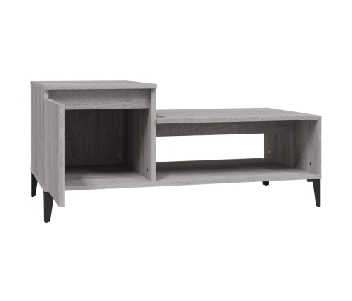 vidaXL Mesa de centro madera contrachapada gris Sonoma 100x50x45 cm