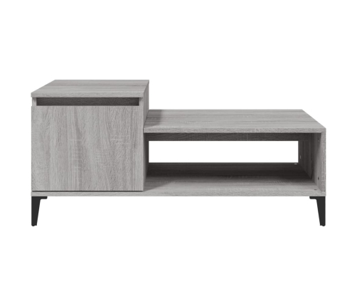 vidaXL Mesa de centro madera contrachapada gris Sonoma 100x50x45 cm