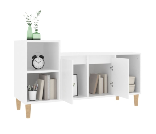 Mueble para TV madera contrachapada blanco 100x35x55 cm