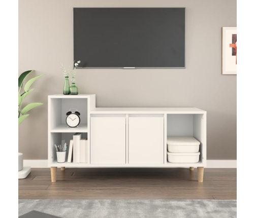 Mueble para TV madera contrachapada blanco 100x35x55 cm