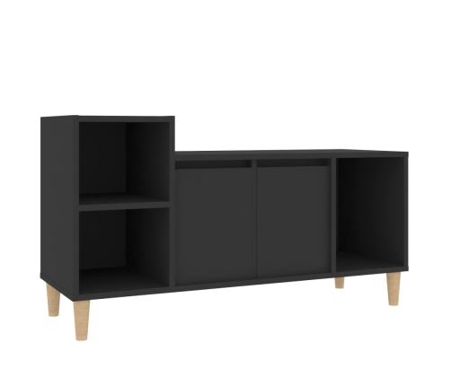 vidaXL Mueble para TV madera contrachapada negro 100x35x55 cm