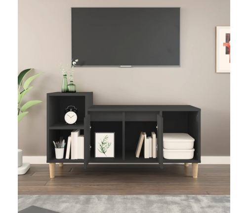 vidaXL Mueble para TV madera contrachapada negro 100x35x55 cm