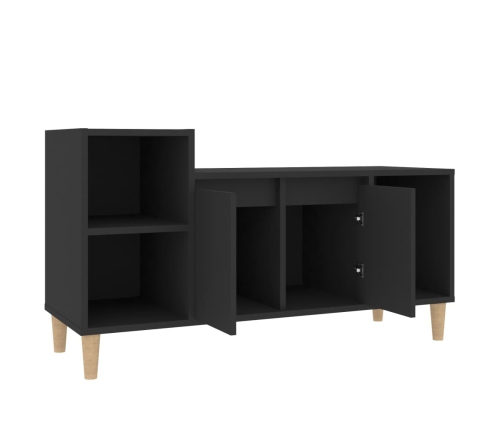 vidaXL Mueble para TV madera contrachapada negro 100x35x55 cm