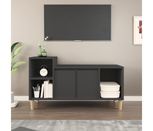 vidaXL Mueble para TV madera contrachapada negro 100x35x55 cm