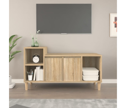 Mueble para TV madera contrachapada roble Sonoma 100x35x55 cm