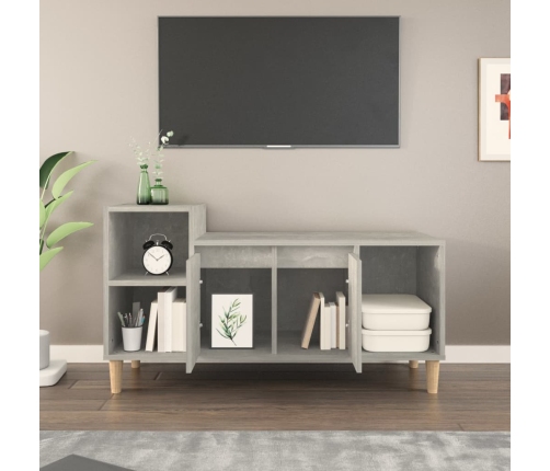 Mueble para TV madera contrachapada gris hormigón 100x35x55 cm