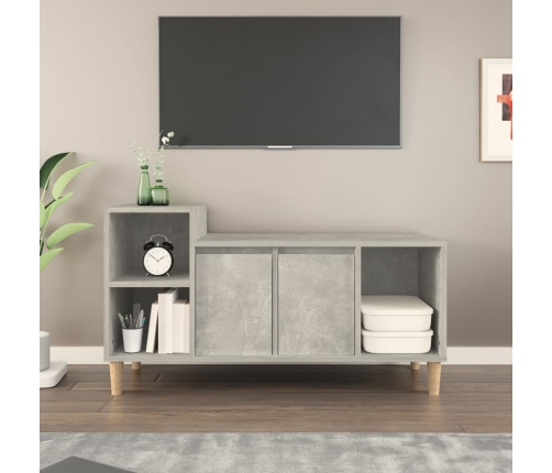 Mueble para TV madera contrachapada gris hormigón 100x35x55 cm