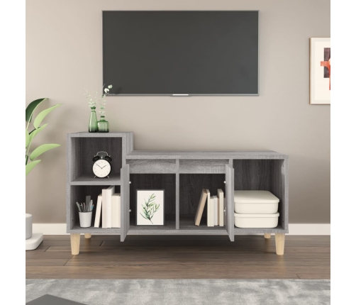 Mueble de TV madera contrachapada gris Sonoma 100x35x55 cm