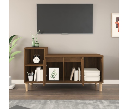 Mueble para TV madera contrachapada marrón roble 100x35x55 cm