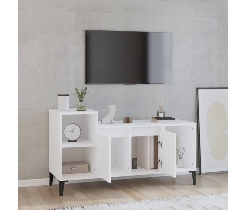 Mueble para TV madera contrachapada blanco 100x35x55 cm