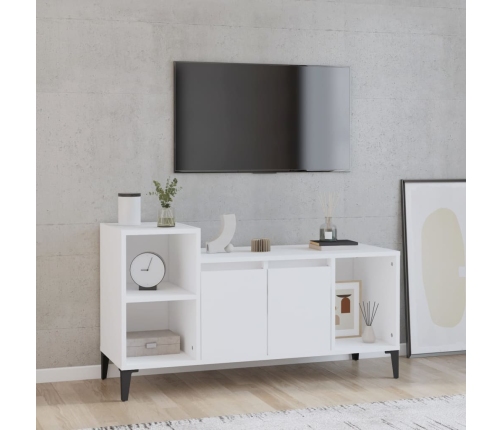 Mueble para TV madera contrachapada blanco 100x35x55 cm