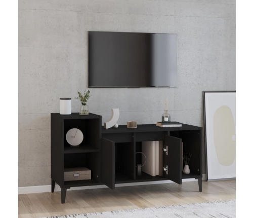 Mueble para TV madera contrachapada negro 100x35x55 cm