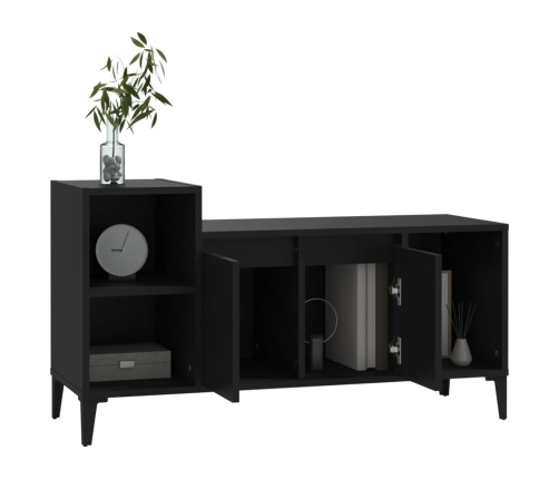 Mueble para TV madera contrachapada negro 100x35x55 cm