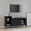 Mueble para TV madera contrachapada negro 100x35x55 cm