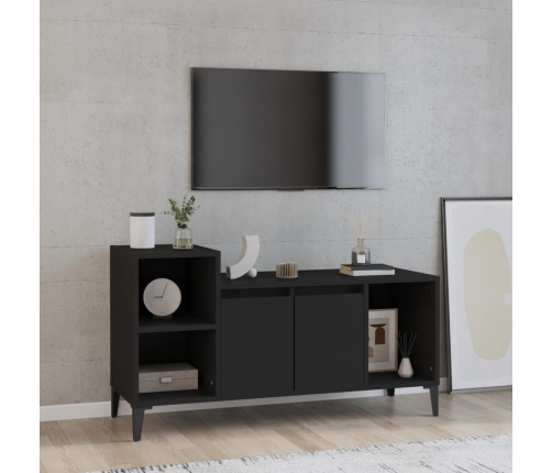 Mueble para TV madera contrachapada negro 100x35x55 cm