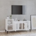 Mueble de TV madera contrachapada blanco brillo 100x35x55 cm