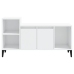 Mueble de TV madera contrachapada blanco brillo 100x35x55 cm