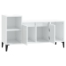 Mueble de TV madera contrachapada blanco brillo 100x35x55 cm