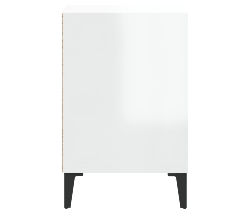 Mueble de TV madera contrachapada blanco brillo 100x35x55 cm