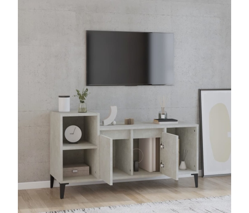 vidaXL Mueble para TV madera contrachapada gris hormigón 100x35x55 cm