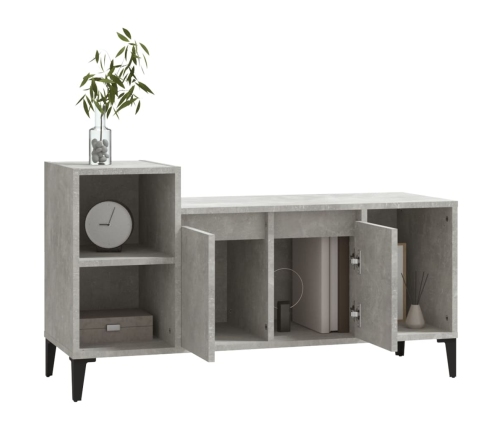 vidaXL Mueble para TV madera contrachapada gris hormigón 100x35x55 cm