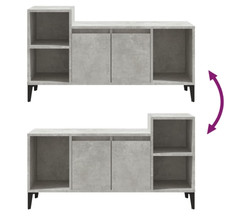 vidaXL Mueble para TV madera contrachapada gris hormigón 100x35x55 cm