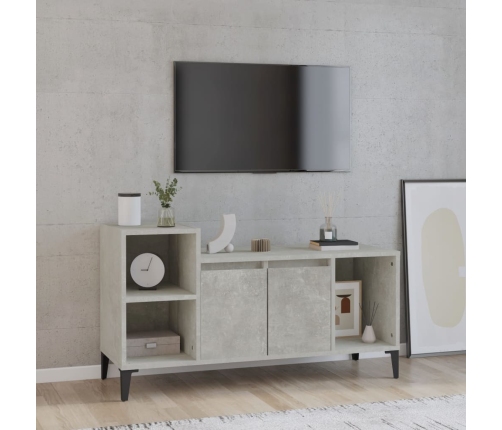 vidaXL Mueble para TV madera contrachapada gris hormigón 100x35x55 cm