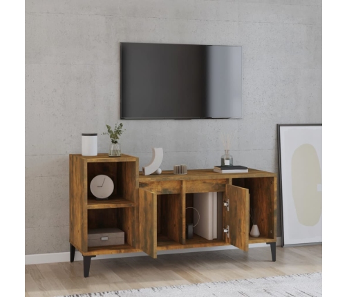 Mueble para TV madera contrachapada roble ahumado 100x35x55 cm