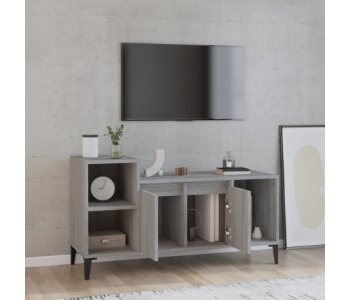 Mueble de TV madera contrachapada gris Sonoma 100x35x55 cm