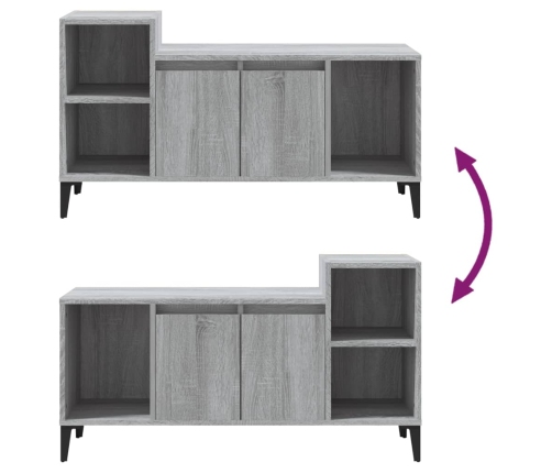 Mueble de TV madera contrachapada gris Sonoma 100x35x55 cm