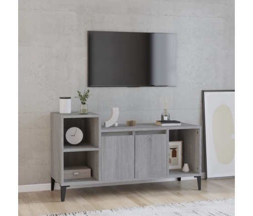 Mueble de TV madera contrachapada gris Sonoma 100x35x55 cm