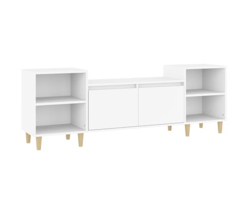 Mueble para TV madera contrachapada blanco 160x35x55 cm