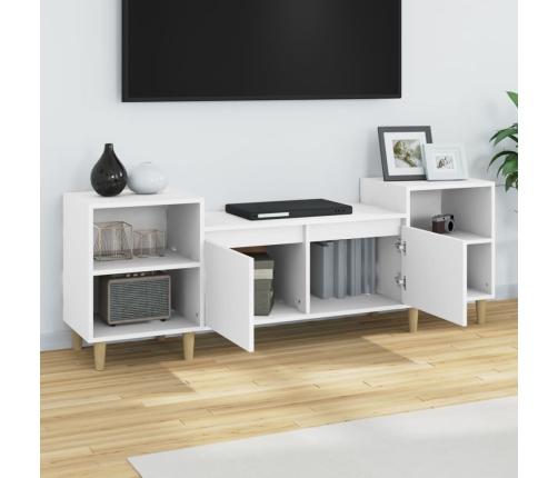 Mueble para TV madera contrachapada blanco 160x35x55 cm