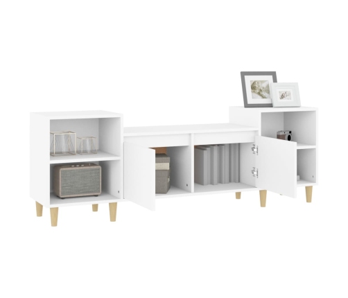 Mueble para TV madera contrachapada blanco 160x35x55 cm