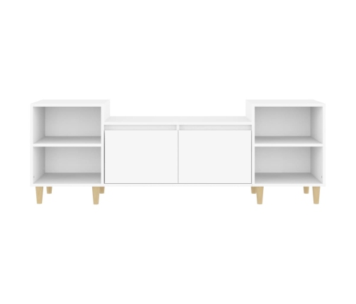 Mueble para TV madera contrachapada blanco 160x35x55 cm