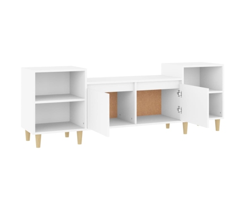 Mueble para TV madera contrachapada blanco 160x35x55 cm