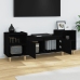 Mueble para TV madera contrachapada negro 160x35x55 cm