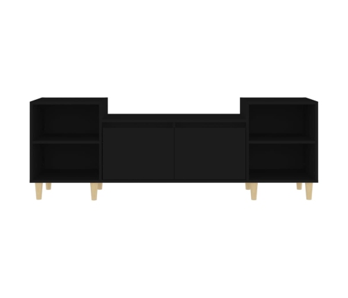 Mueble para TV madera contrachapada negro 160x35x55 cm