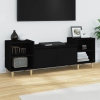 Mueble para TV madera contrachapada negro 160x35x55 cm