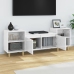 Mueble para TV madera contrachapada blanco brillo 160x35x55 cm