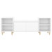 Mueble para TV madera contrachapada blanco brillo 160x35x55 cm