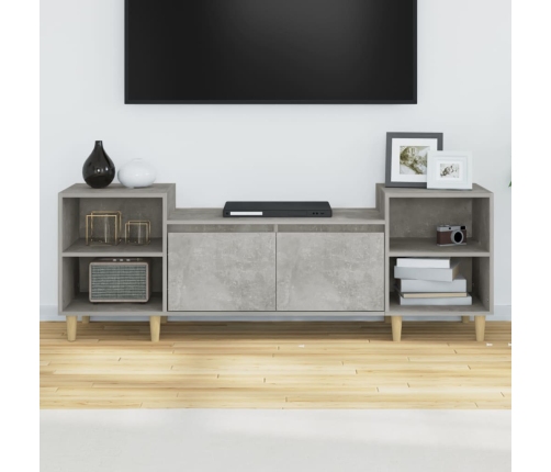 Mueble para TV madera contrachapada gris hormigón 160x35x55 cm